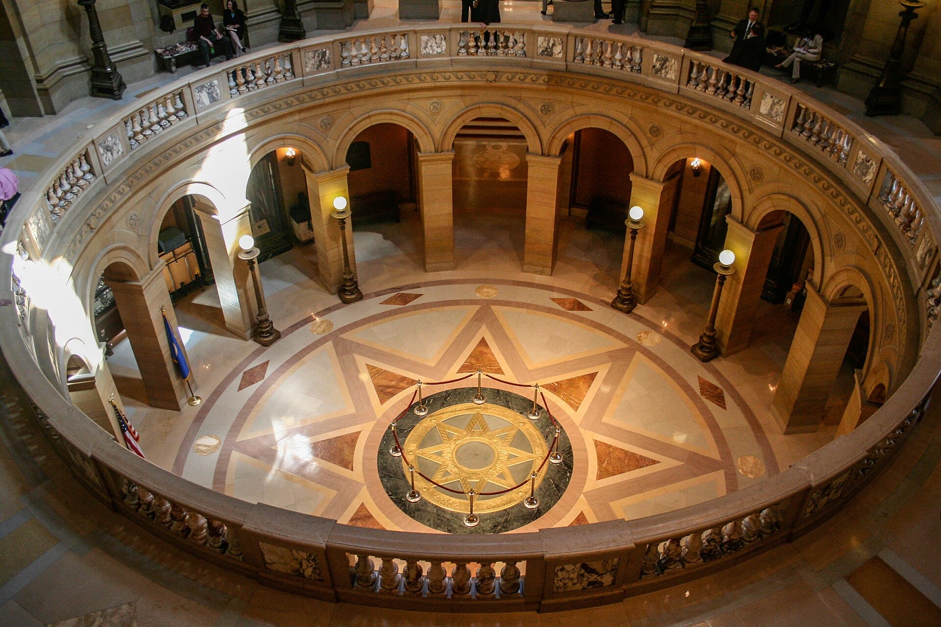 The rotunda inside the Minnesota State Capitol in Saint Paul, photographed from an upper floor in April 2006.