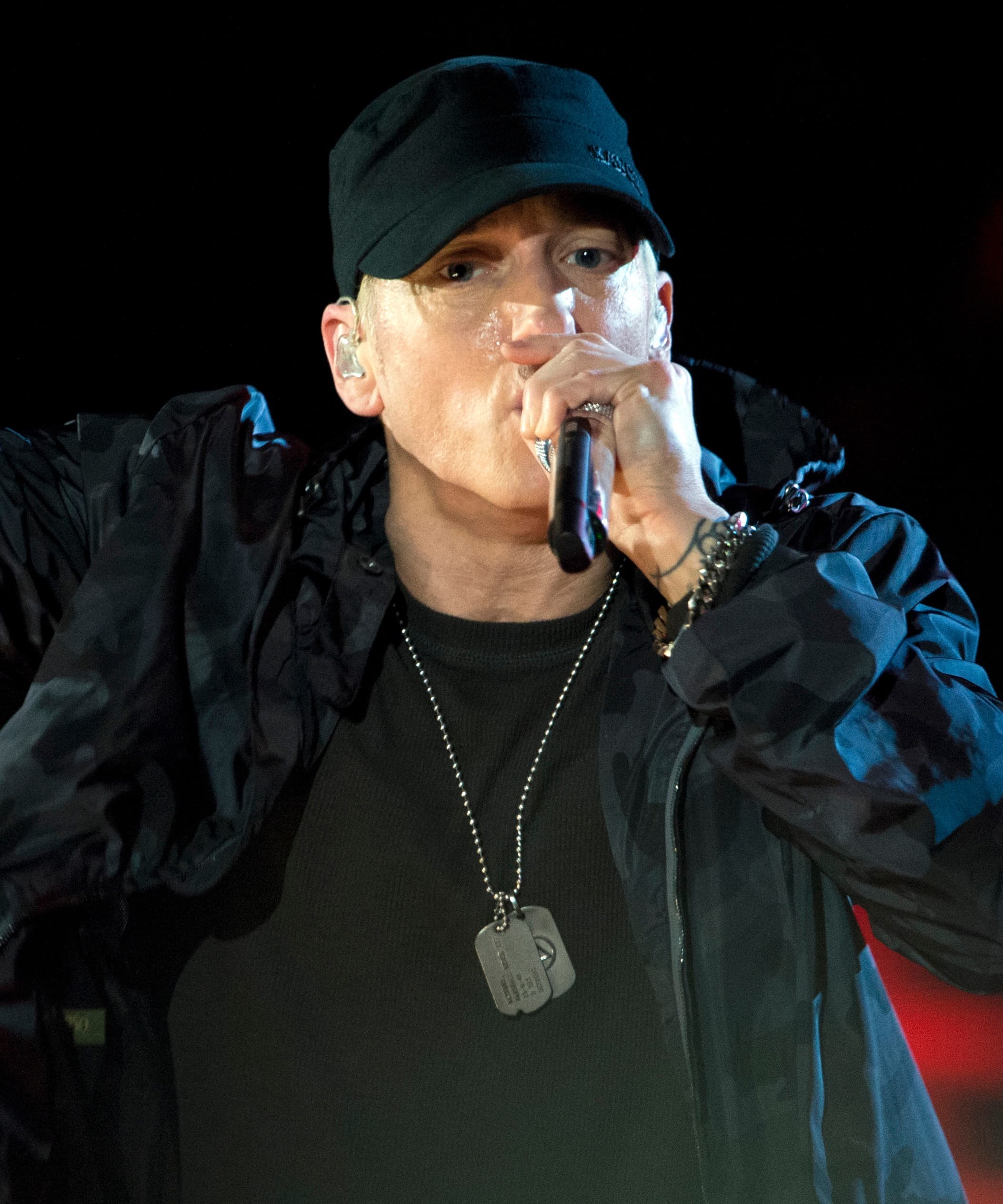 Eminem performing at the Concert for Valor in Washington, D.C., in November 2014.