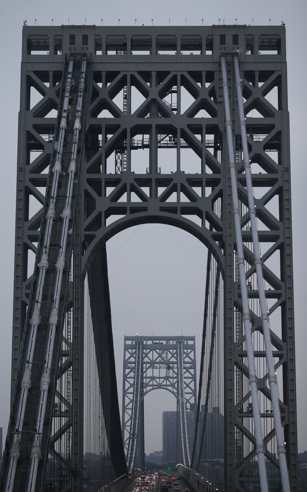 George Washington Bridge at dusk looking toward Manhattan, NY from Fort Lee, NJ