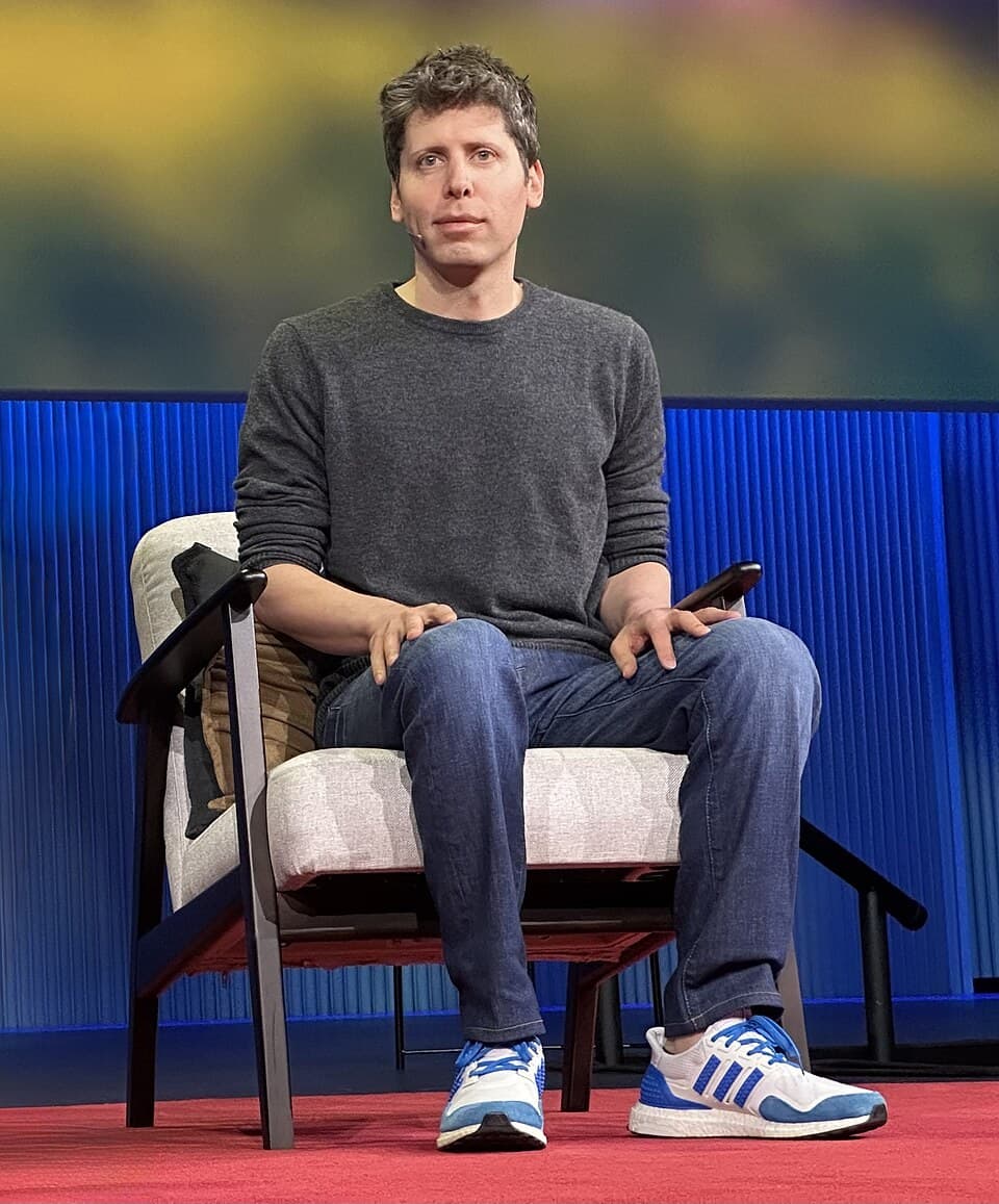 Sam Altman speaking at TED on April 11, 2025; archive executive photograph, not the October 14, 2026 litigation or an individual defendant in these coordinated suits.