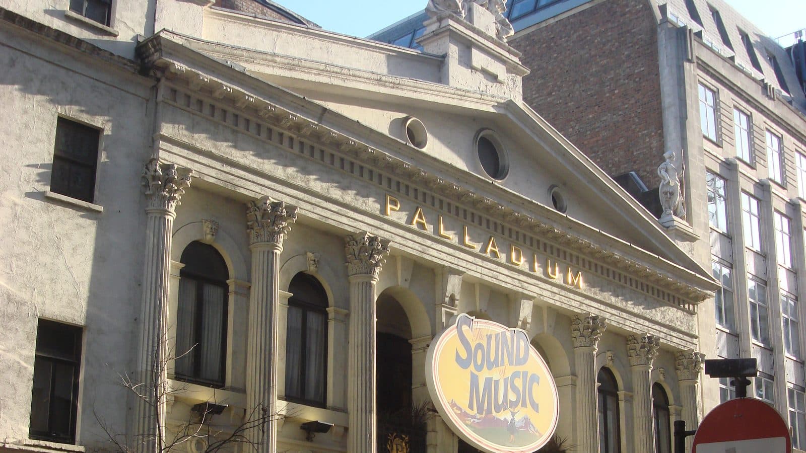 The London Palladium theatre on a London street, with its name across the facade, in a January 2009 archive photo.