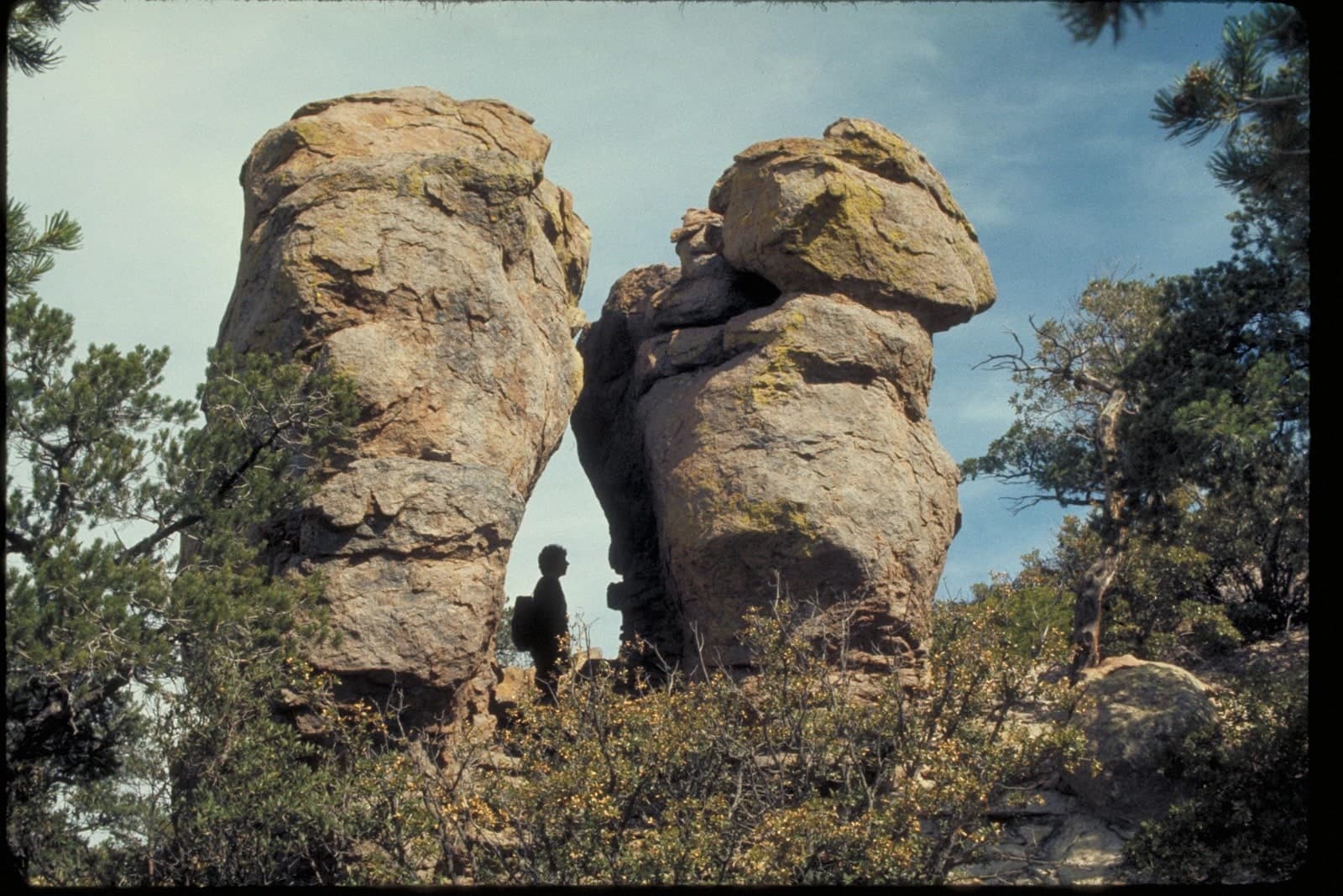 Archival National Park Service view of Chiricahua’s volcanic rock spires and forested mountain landscape in Arizona.