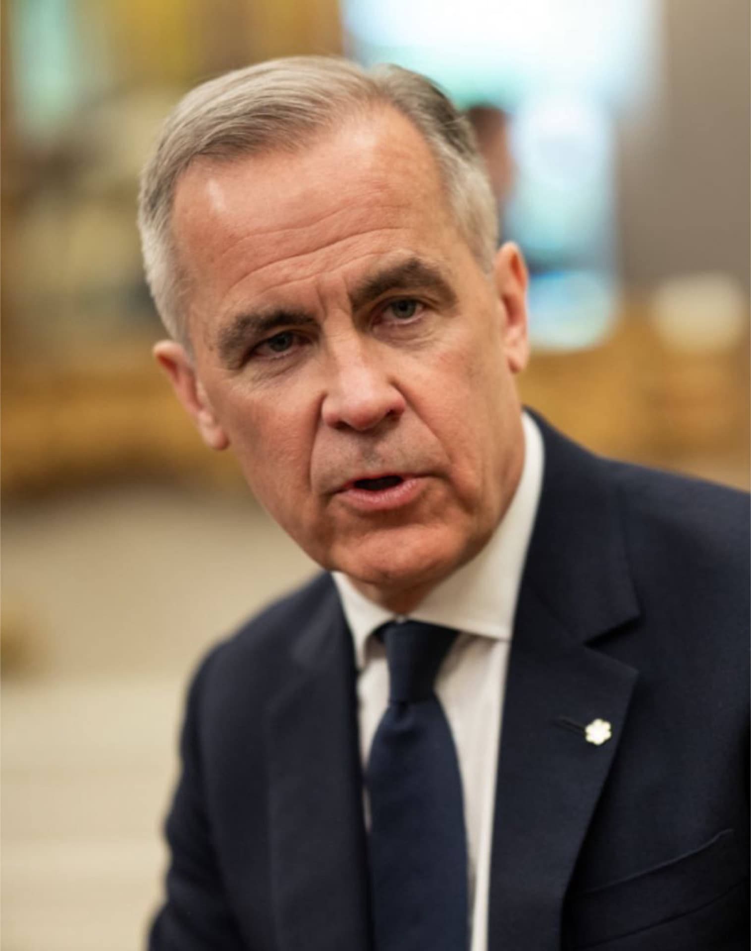 Archive portrait of Canadian Prime Minister Mark Carney at the White House in May 2025.