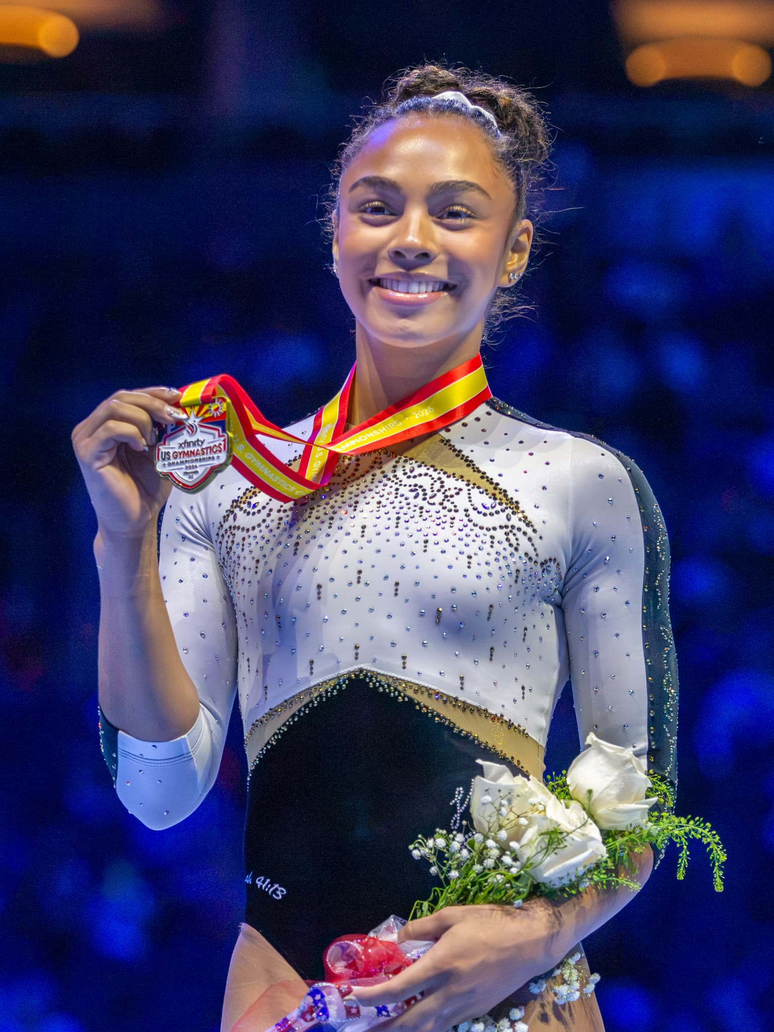 Hezly Rivera at the 2026 U.S. Gymnastics Championships podium. Archive: 2026-08-09.
